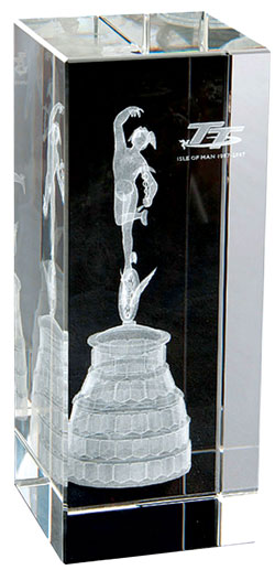The iconic Senior TT Trophy captured in crystal